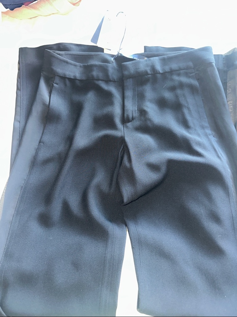 Zara Black Women's Tailored Trousers with sheer panel down both legs